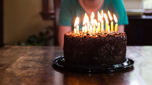 Close-up of cake on table