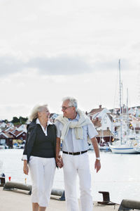 Senior couple at sea