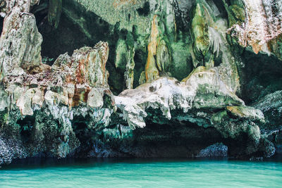 Rock formations in sea