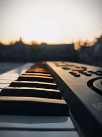 Close-up of piano keys