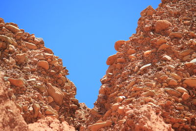 Low angle view of rock formation