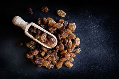 High angle view of food on table