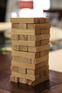 Close-up of stuffed toy on wooden table