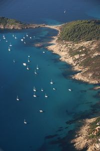 High angle view of beach