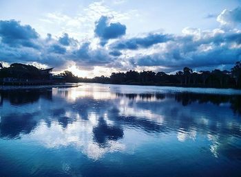 Reflection of clouds in lake