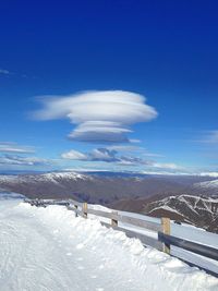 Scenic view of snow covered landscape