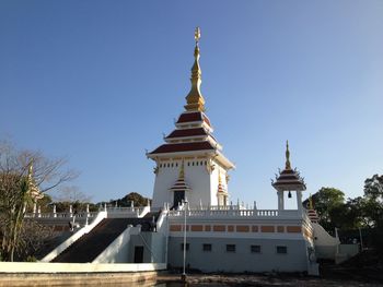 View of temple building against clear sky