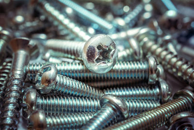 Full frame shot of screws