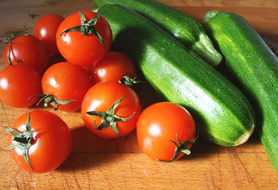 Close-up of tomatoes on table