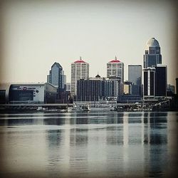 City skyline at waterfront