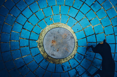 Close-up of blue metal