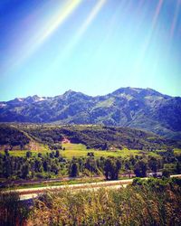 Scenic view of mountains against sky