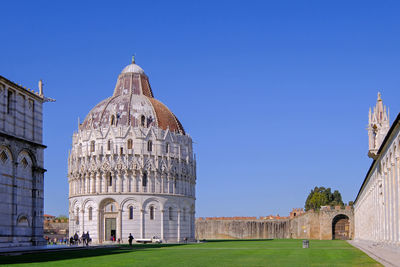 Cathedral against clear blue sky