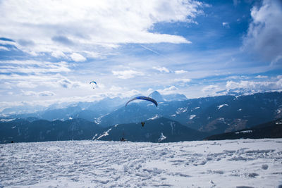 Parachute over mountains