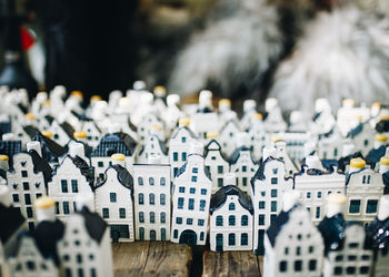 Little dutch ceramic houses. amsterdam market.