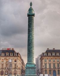 Low angle view of eiffel tower against sky