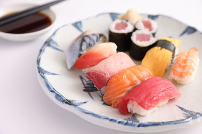 Close-up of dessert in plate on table