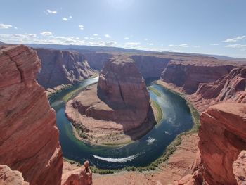 Panoramic view of rock formations against sky