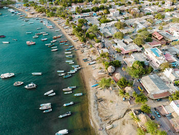 High angle view of beach