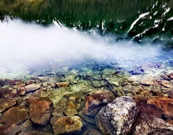 Rocks in lake