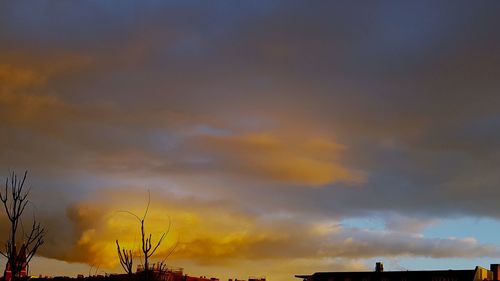 Low angle view of yellow sky