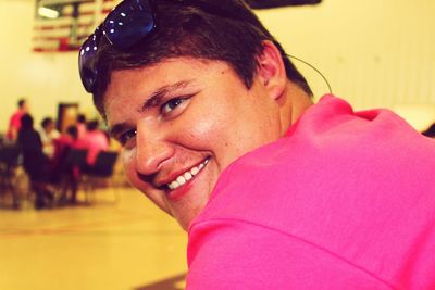 Close-up of smiling young man