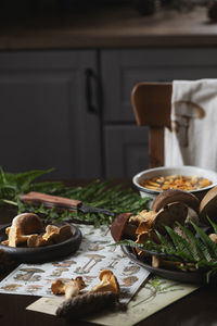 Close-up of food on table