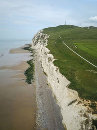 French cliff aerial across the english channel