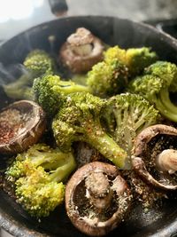 Close-up of food in cooking pan