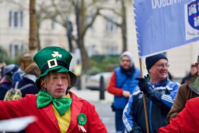 Portrait of man against blue sky