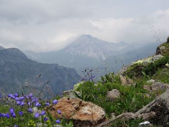 Scenic view of mountains against sky