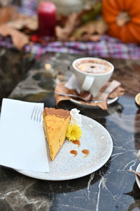 Close-up of cake on table