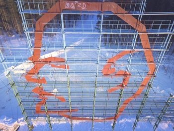 Full frame shot of swimming pool against wall