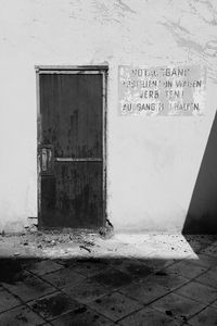 Closed door of old building