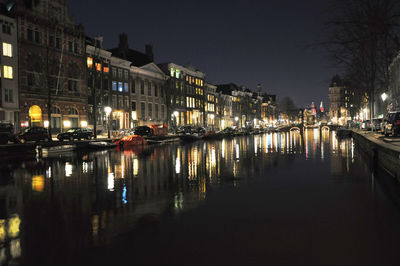 Illuminated city at night