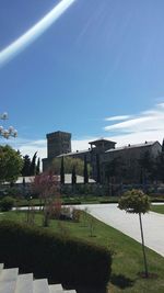 View of built structure against blue sky