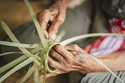 Making basketry in northern thailand