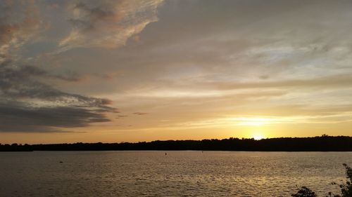 Scenic view of sea at sunset