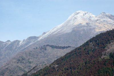 Scenic view of mountains against clear sky