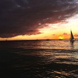 Sunset over calm sea