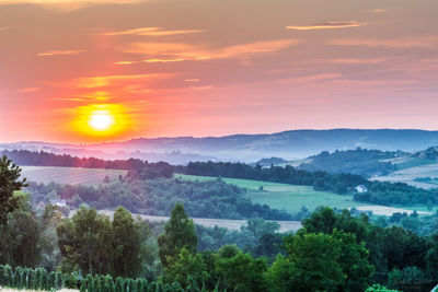 Scenic view of landscape at sunset