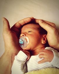 Close-up portrait of cute baby