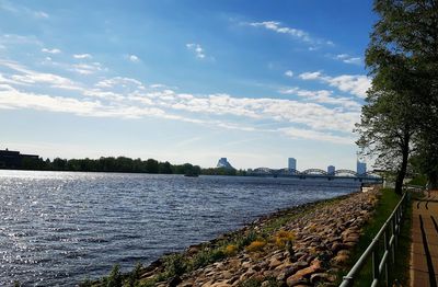 Scenic view of river against sky