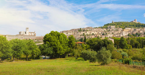 Panoramic view from assisi of countryside and landscape of umbria, italy.