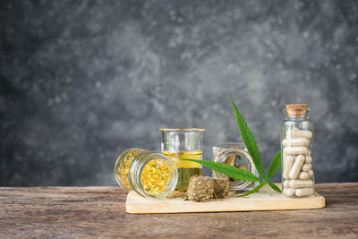 Glass of jar on table