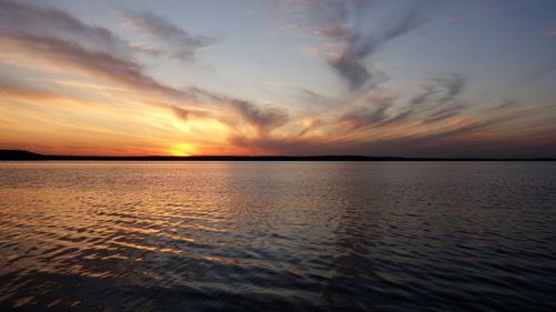 Scenic view of sunset over sea