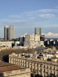 Buildings in city against sky