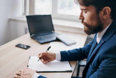 Man working on table