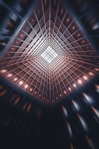 Low angle view of illuminated ceiling