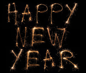 Close-up of illuminated text